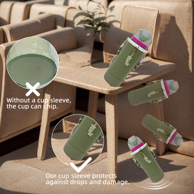SITKOL Silicone Boot Set for Owala Water Bottle 40 oz - Includes Water Bottle Handle Strap - Perfect Owala Accessories, Fits Owala Tumbler, Owala Free Sip, for Pink owala (Camo Cool) - Image 4
